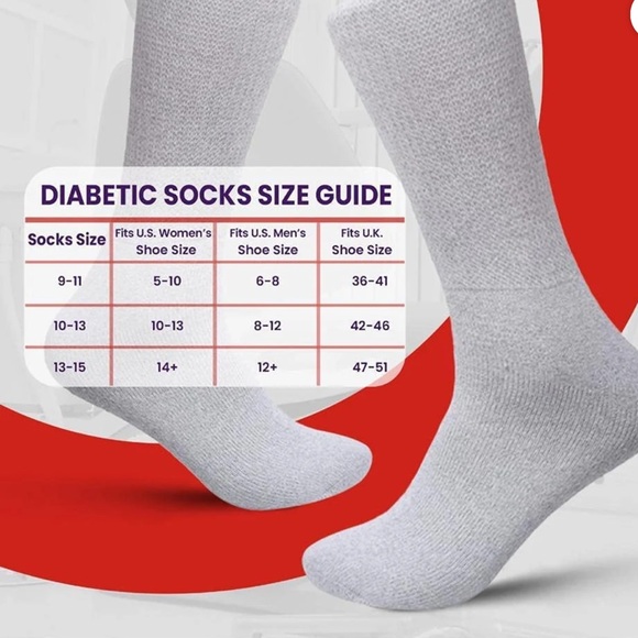 3 pairs Diabetic & Circulatory Men's size 9-11 Gray Socks NWT - Picture 9 of 10